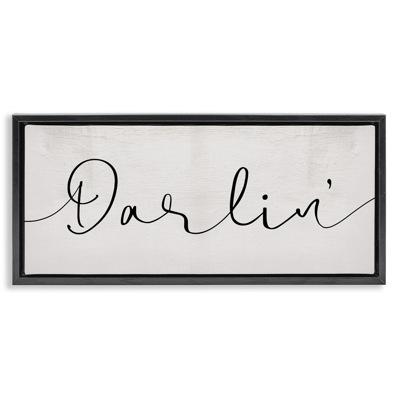 Stupell Industries Darlin' Sentiment Elegant Cursive Framed Floater Canvas Wall Art